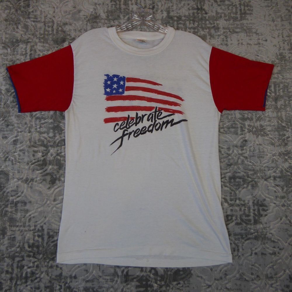Vintage Phil Driscoll Shirt Adult Large White Celebrate Freedom Single Stitch 80